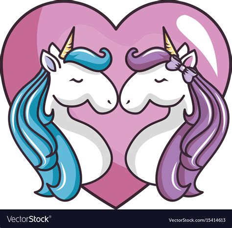 Two Unicorns In Love Royalty Free Vector Image