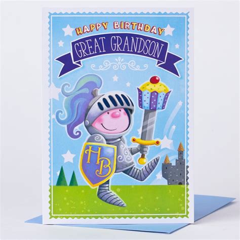 Find more wishes, greetings under different categories a wishbirthday.com. Great Grandson Birthday Cards Birthday Card Great Grandson Knight Only 29p | BirthdayBuzz
