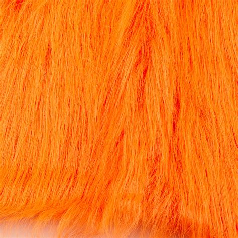 Long Pile Orange Faux Fur Fabric And Material Basic Craft Supplies