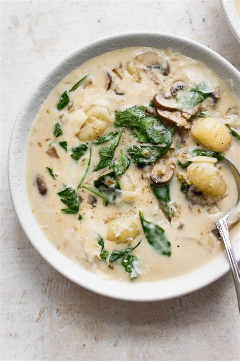 Parmesan Mushroom And Spinach Gnocchi Soup Salt And Lavender