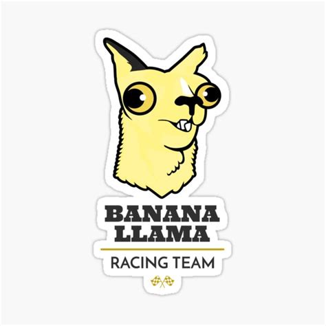 Banana Llama Racing Team Logo Sticker By Indigopenguin Redbubble