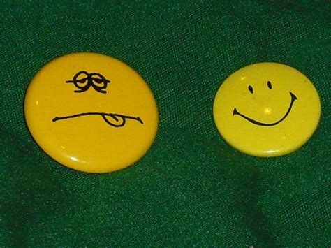 Smiley Frown Face Lapel Pins 1960s Pin Backed Vintage Friends Lapel