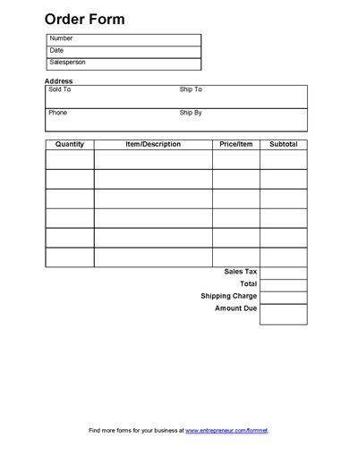 8 Best Images Of Free Printable Sales Form Templates Free Printable