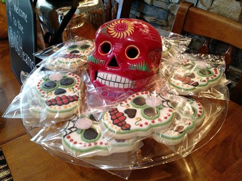 Custom Day Of The Dead Sugar Cookie Skulls With A Ceramic Skull