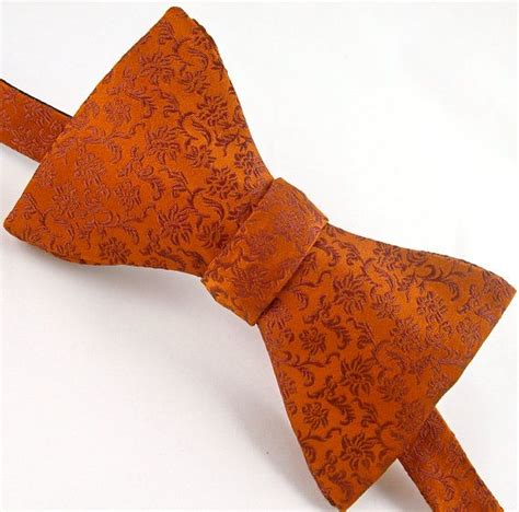 Burnt Orange Silk Bow Tie Mens Freestyle And By Vavasilkbowties