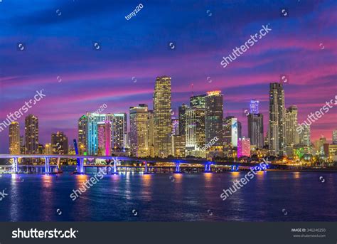 7548 Miami Skyline At Night Images Stock Photos And Vectors Shutterstock