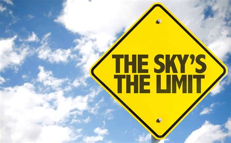 The Skys The Limit Sign With Sky Background Coverdrone Italy