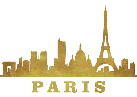 Paris Skyline Gold Digital Art By Erzebet S Fine Art America