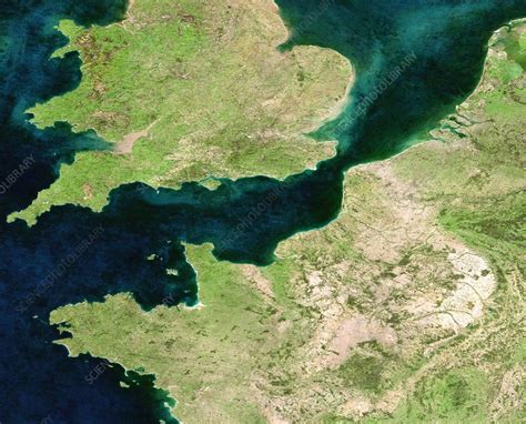 English Channel Satellite Image Stock Image C0072770 Science