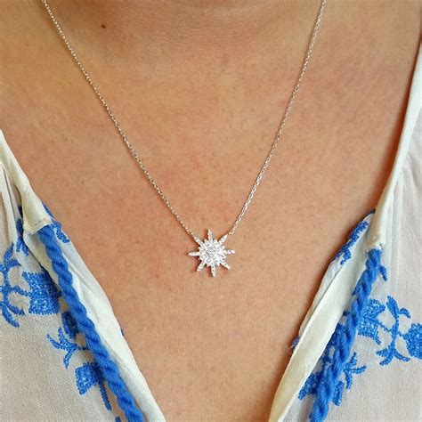 Sterling Silver Northern Star Necklace By Ashiana London