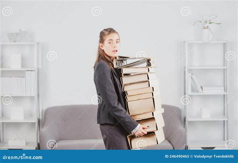 Sadness Manager Have So Many Paperwork In The Office Sad Secretary