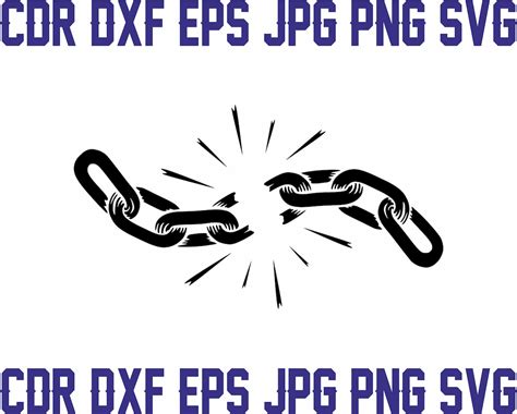 Broken Chains Svg Vector Chain Silhouette Chain Clipart Etsy Singapore