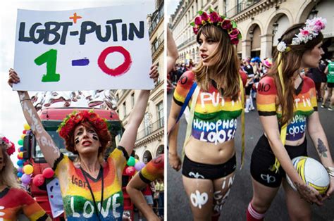 Pride 2018 Topless Women Protest Against Putin At Parade In Paris Daily Star