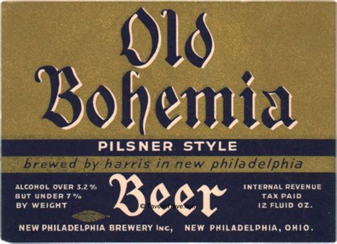 Item 21116 1934 Old Bohemia Pilsener Style Beer Label Oh78 18