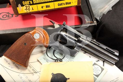 Mint Colt Diamondback 22 Lr 4 Inch Double Action Da Revolver And Box