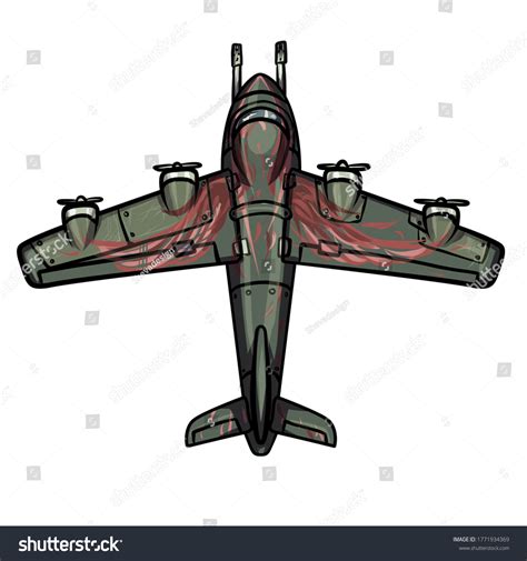 Heavy Decorated Airplane Sprite Model Game Stock Illustration