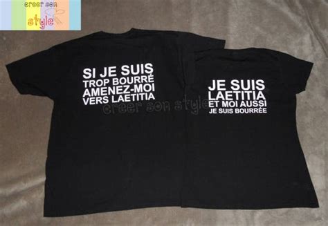 Duo Tee Shirt Personnalisé Pour Couple Si Je Suis Trop Etsy
