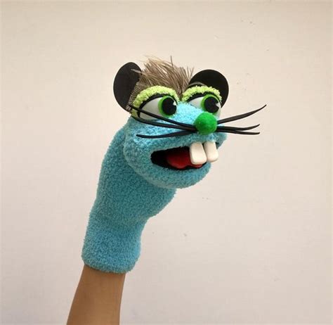 Mouse Hand Puppet Sock Puppet With Moving Mouth Fun
