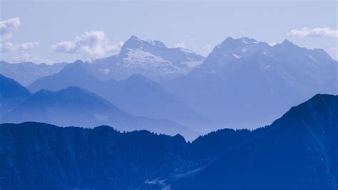 Wallpaper Mountains Fog Peak Sky Blue Hd Picture Image