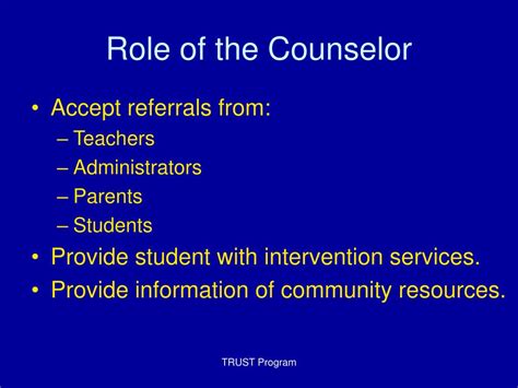 Ppt Defining The Role Of The Counselor Counseling Techniques And