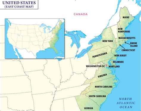 Us East Coast States Map Cinemergente