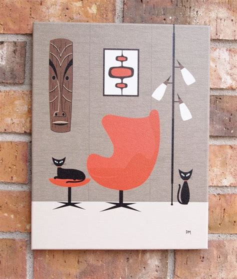 10 Mid Century Modern Cat Art Prints Your Eichler Cant Live Without