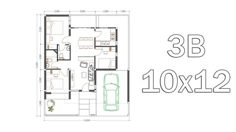 Home Plan 10x12m 3 Bedrooms Samhouseplans