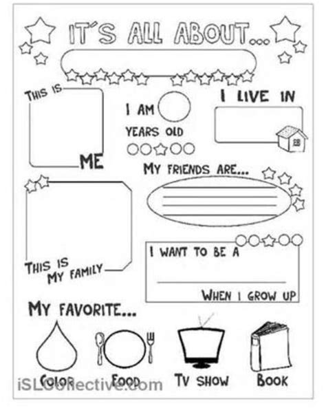 This all about me book template is great for kids in preschool. All about me questionnaire | All about me preschool, All ...