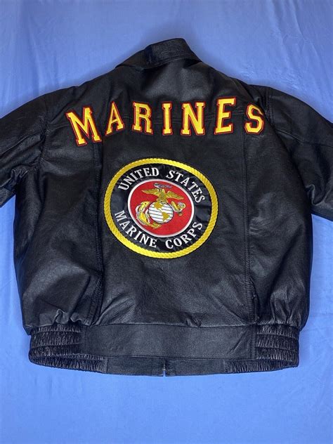 Jwm Usmc Marine Corps Leather Bomber Jacket Mens 3xl Gem