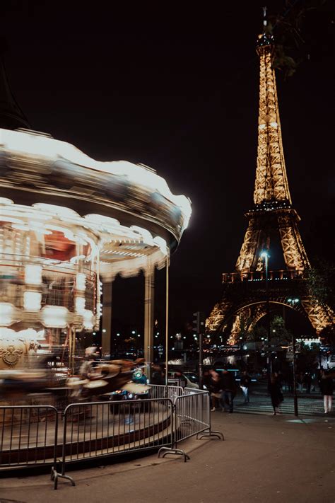 Paris Eiffeltower Night Carousel Paris Photography Night