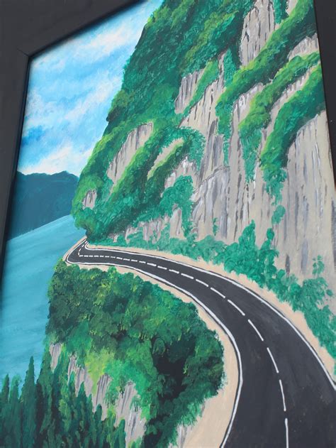 Acrylic Painting Of An Open Mountain Road Perfect For Home Etsy