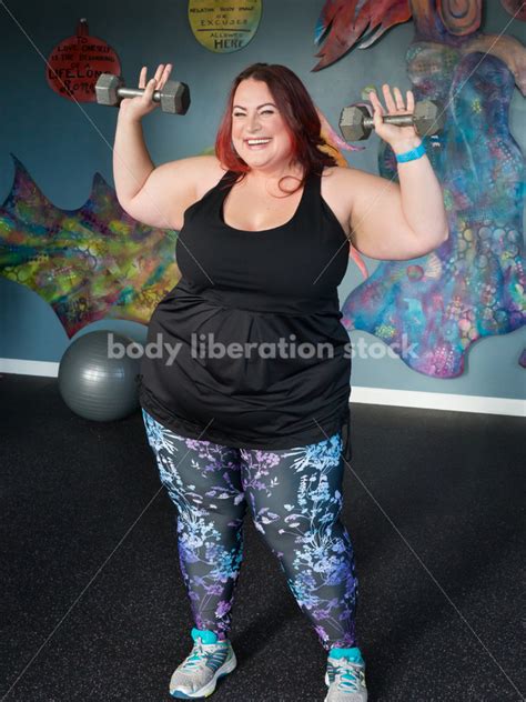 Stock Photo Plus Size Woman Haes Body Positive Fitness Instructor It
