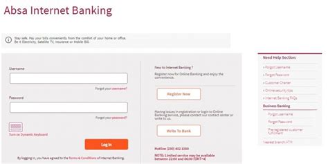 Absa credit card international use. ABSA bank Internet Banking