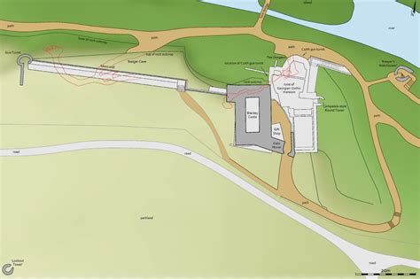 The Dungeon And Badger Cave Superimposed On A Plan Of The Blarney