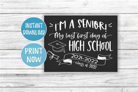 First Day Of Senior Year Sign First Day Of 12th Grade Etsy