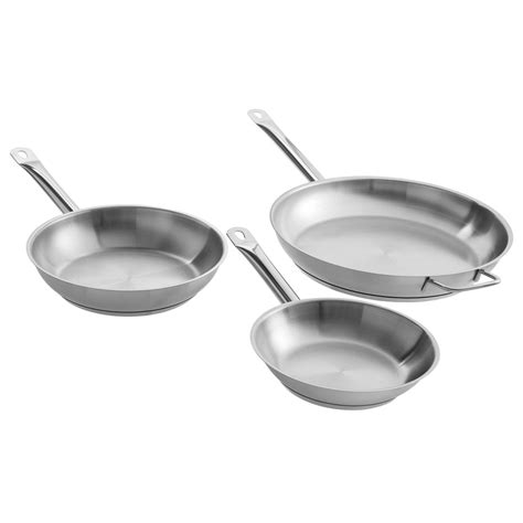 Vigor 3 Piece Induction Ready Stainless Steel Fry Pan Set 8 9 12