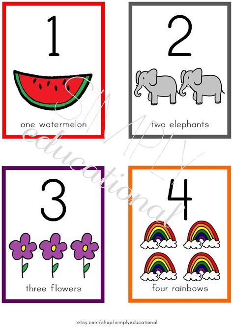 Printable Number Flashcards 1 10 Etsy