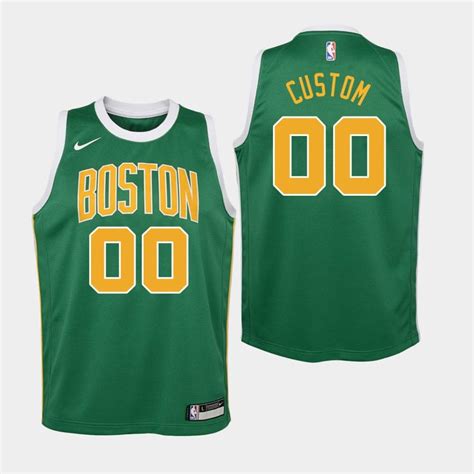 Youth Boston Celtics 00 Custom Green 2018 19 Earned Jersey Umi37e0r