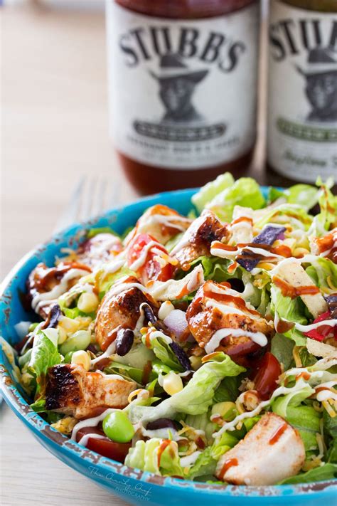 12 photos of grilled bbq chicken. Grilled BBQ Chicken Salad - The Chunky Chef
