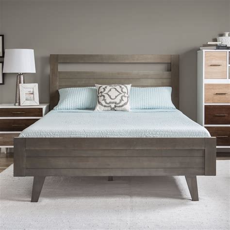 40 Grey Wooden Bed Decorica