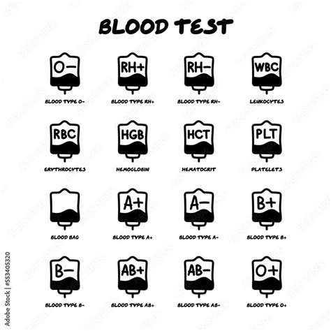 Blood Bag With Plasma Doodle Thin Line Icons Set Blood Donation