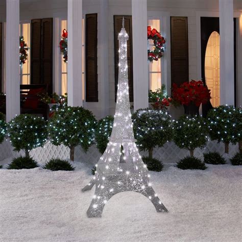 Christmas Decoration Pre Lit Eiffel Tower Outdoor Yard Decor Xmas
