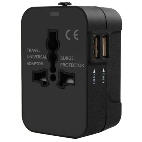 all in one universal international plug adapter 2 usb port world travel ac power charger adaptor