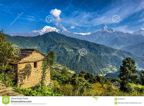 Himalaya Mountains And Lake Beautiful Scenery Royalty Free Stock Image
