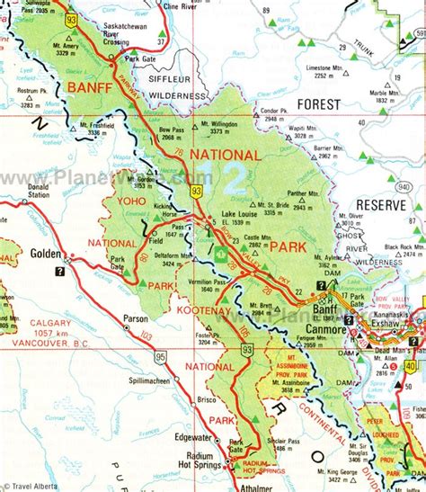 Banff National Park Map Attractions