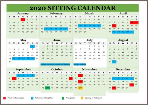 2020-Calendar - Parliament of the Republic of Fiji