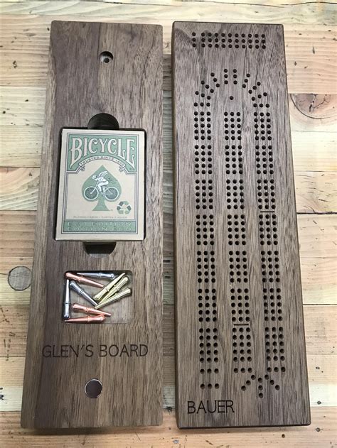Buy Hand Crafted Cribbage Board With Internal Peg And Card Storage