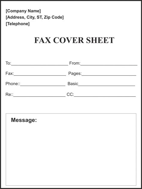 Blank Fax Cover Sheet Printable