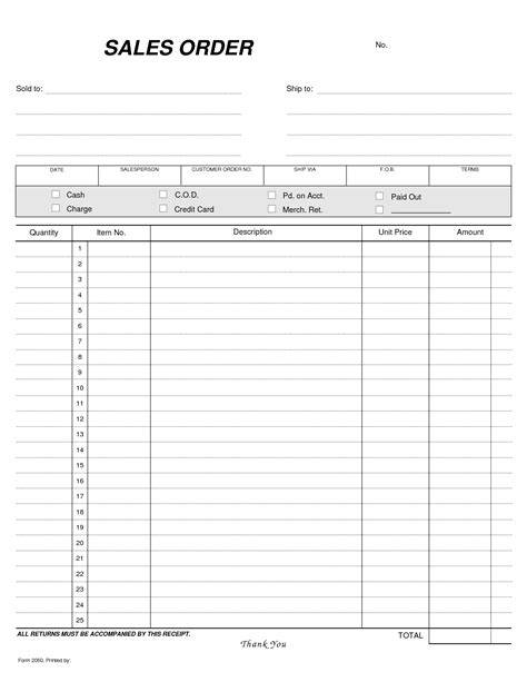 blank order form printable charlotte clergy coalition