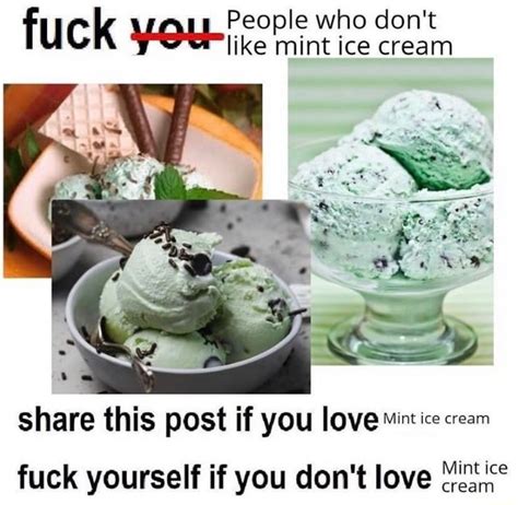 People Who Dont Fuck You Ice Cream Share This Post If You Love Mint Ice Cream Fuck Yourself If